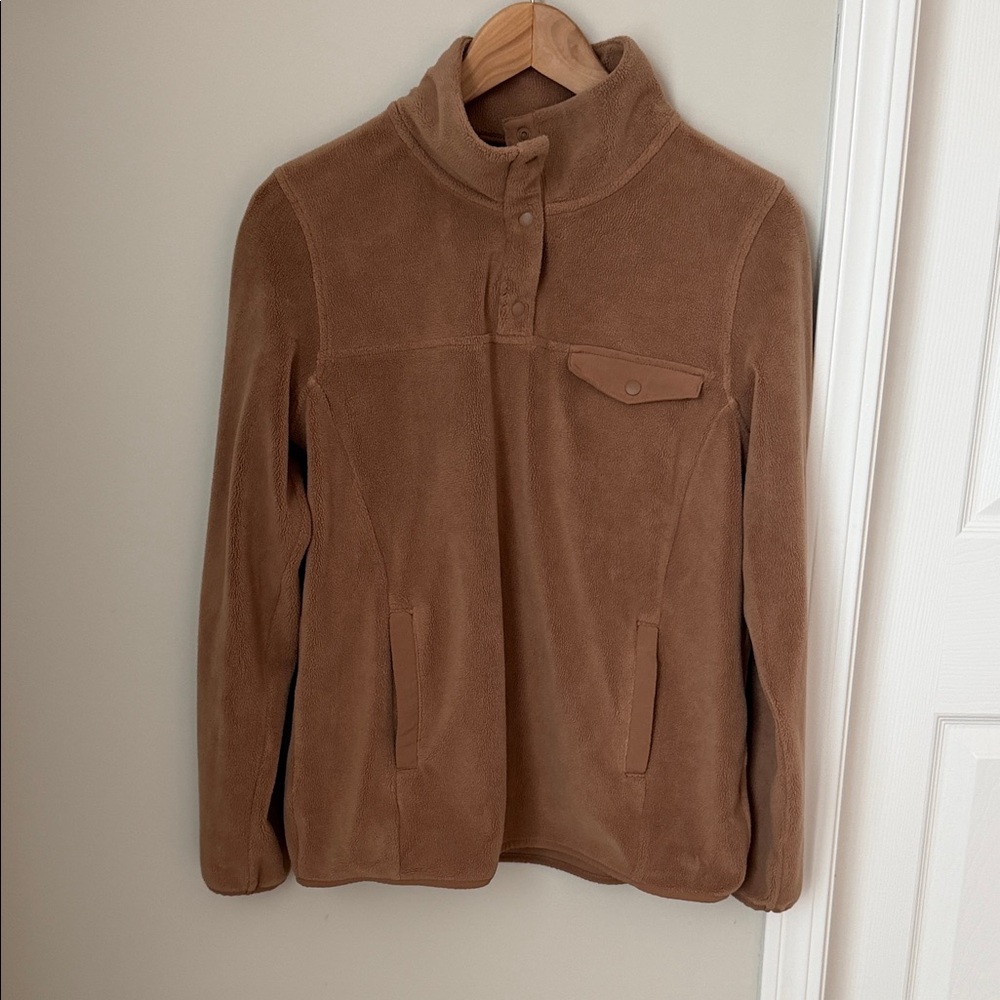 32 Degrees Tan Fleece Pullover 1/4 Snap Jacket